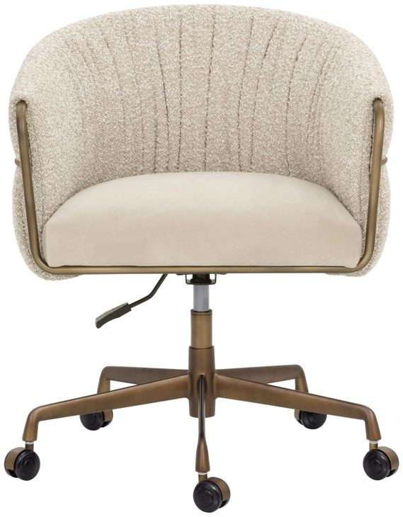 Olma Meg Taupe and Santa Cruz Oatmeal Upholstered Office Chair