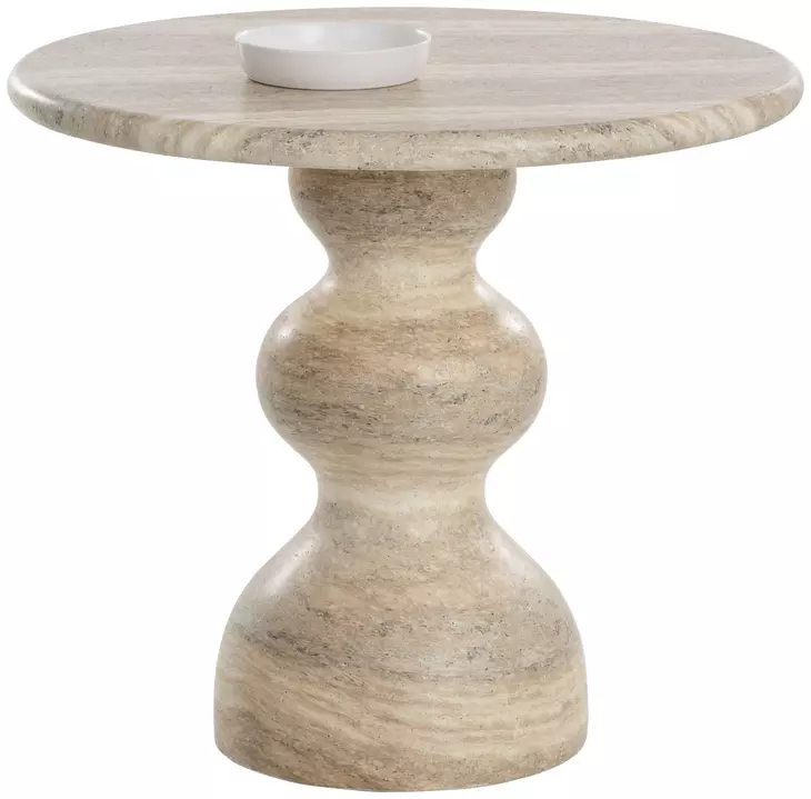 Emilio Dune 34" Round Concrete Top Outdoor Bistro Table
