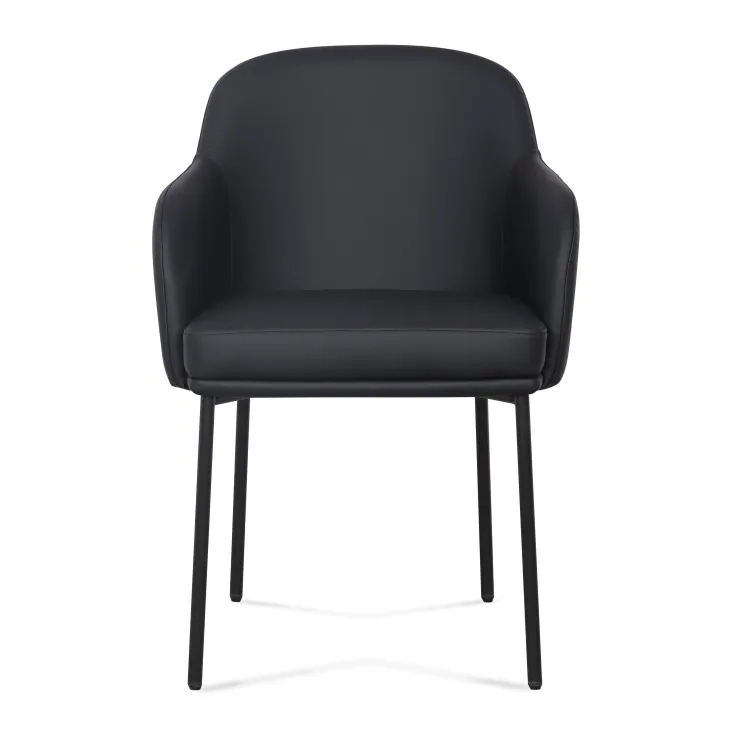 Sydney Black Upholstered Arm Chair Set of 2