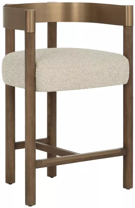 Marcelo Santa Cruz Oatmeal Upholstered Counter Height Stool