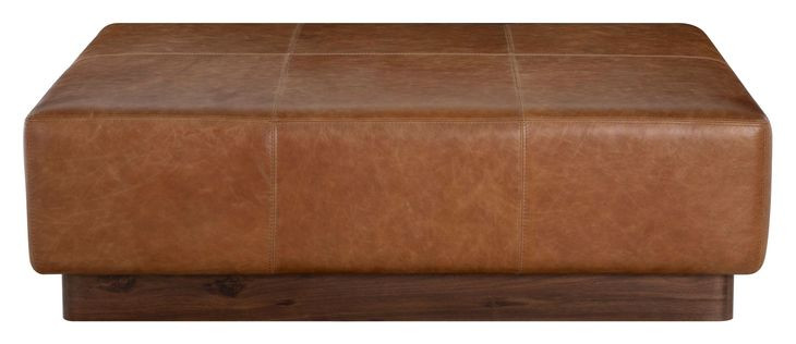 Cedarro Avelino Saddle Leather Upholstered Rectangular Cocktail Ottoman