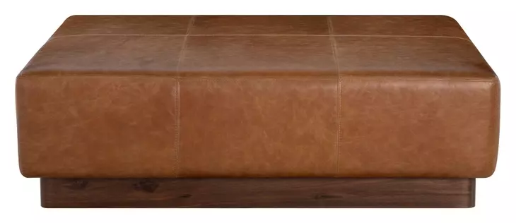 Cedarro Avelino Saddle Leather Upholstered Rectangular Cocktail Ottoman