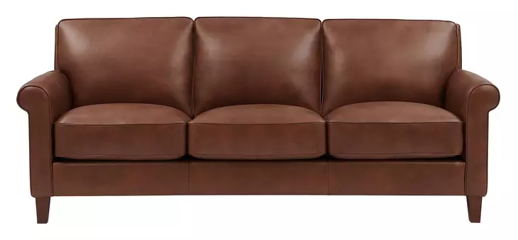 Lachlan Pecan Leather 84" Sofa