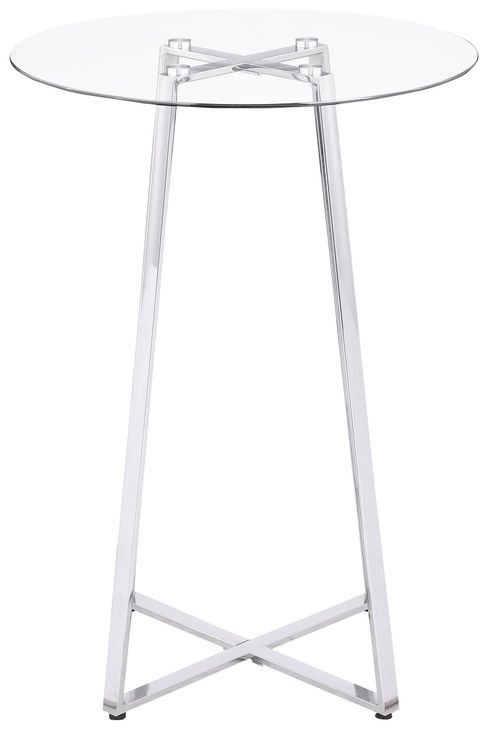Zanella Chromed Glass Top Bar Table