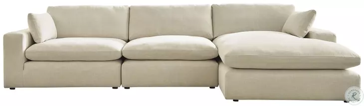 Elyza Linen Sectional with RAF Corner Chaise