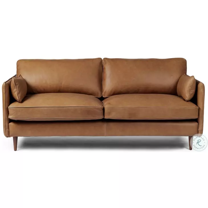 Reese Palermo Cognac Leather 76" Sofa