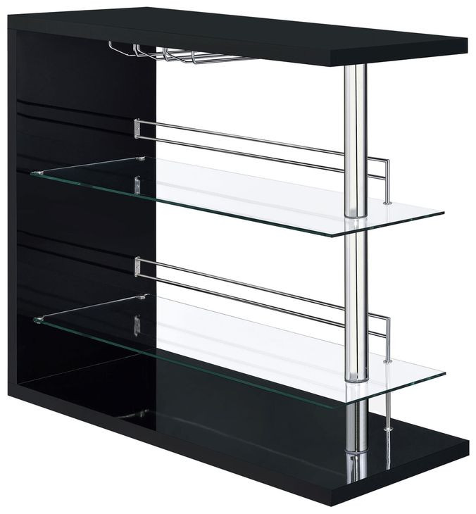 Prescott Glossy Black Rectangular Bar Unit