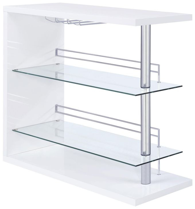 Prescott Glossy White Rectangular Bar Unit 