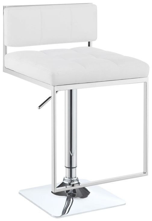 Alameda White And Chrome Adjustable Bar Stool