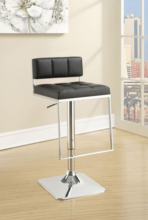 Alameda Chrome And Black Adjustable Bar Stool