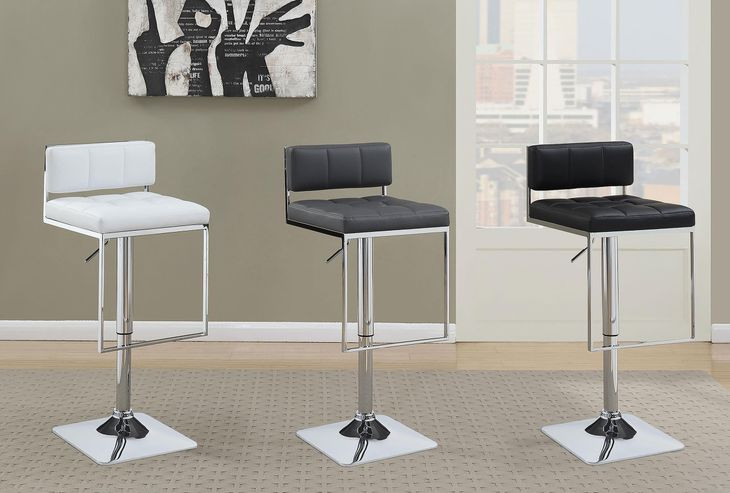 Alameda Chrome And Black Adjustable Bar Stool