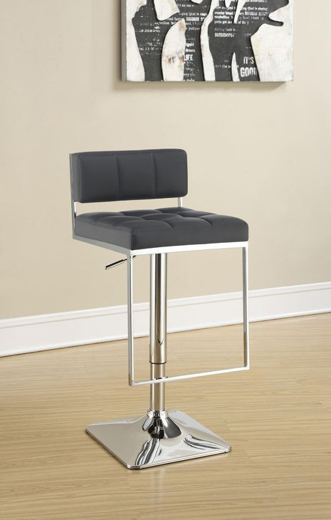 Alameda Chrome And Grey Adjustable Bar Stool
