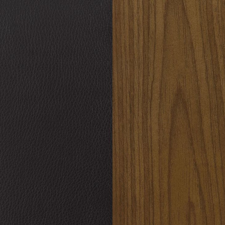 Zion Walnut And Black Upholstered Swivel Bar Stool 