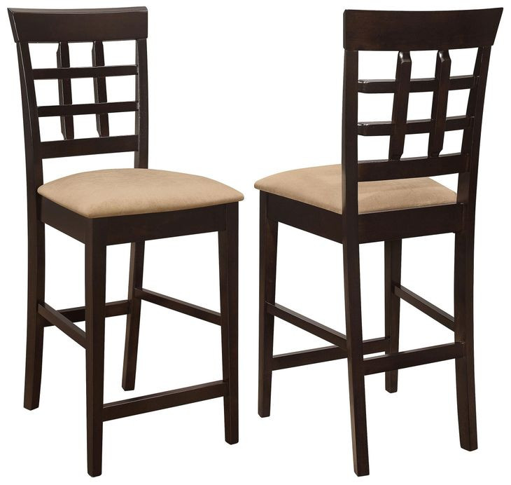 Gabriel Cappuccino Lattice Back Counter Height Stool Set of 2