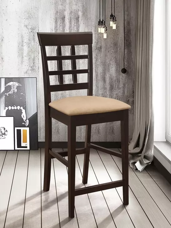 Gabriel Cappuccino Lattice Back Counter Height Stool Set of 2