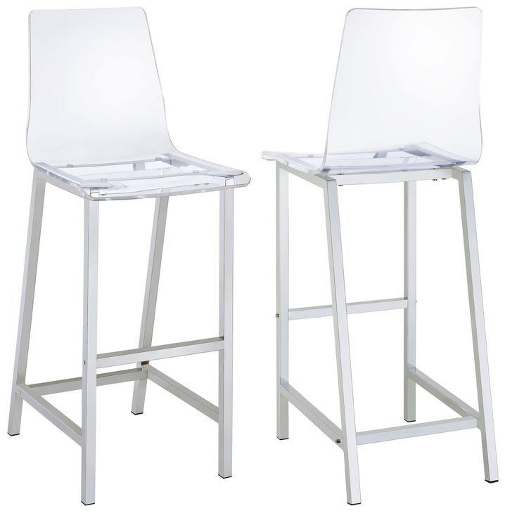 Juelia Chrome And Clear Acrylic Bar Stool Set of 2