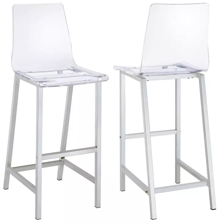 Juelia Chrome And Clear Acrylic Bar Stool Set of 2