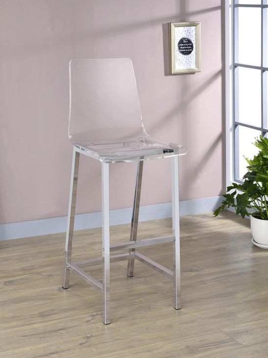 Juelia Chrome And Clear Acrylic Bar Stool Set of 2