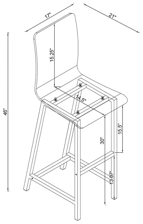 Juelia Chrome And Clear Acrylic Bar Stool Set of 2