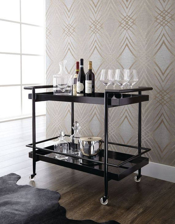 Livingston Matte Black Bar Cart