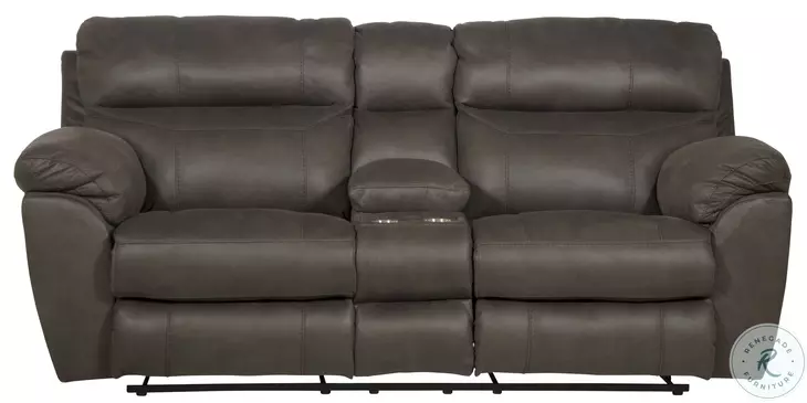 Atlas Charcoal Reclining Console 86" Loveseat