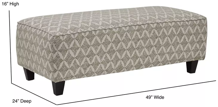 Wowza Sand Brown and Taupe Upholstered Rectangular Cocktail Ottoman