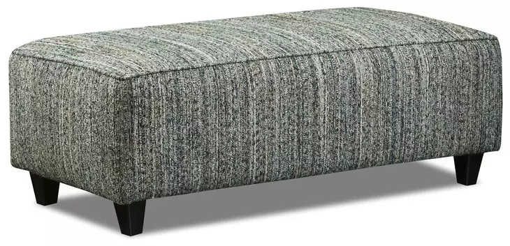 Opal Pine Gray Upholstered Rectangular Cocktail Ottoman