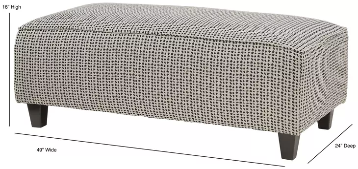 Wowza Dusk Tan and Black Upholstered Rectangular Cocktail Ottoman