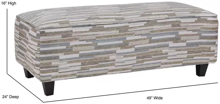 Amos Sand Beige and Brown Upholstered Rectangular Cocktail Ottoman