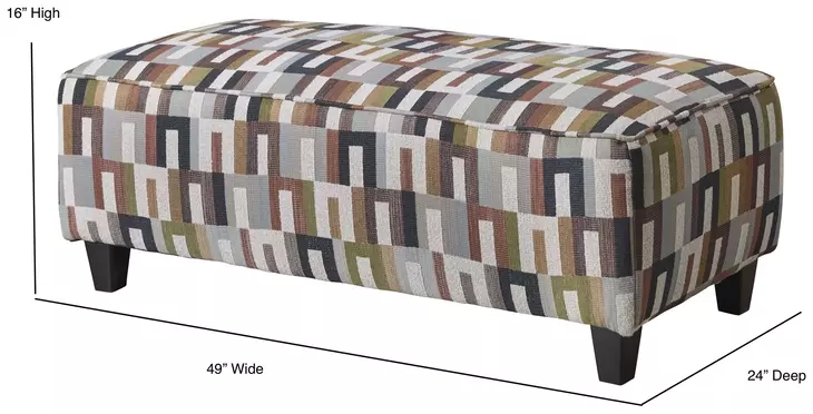 Amos Dusk White and Brown Upholstered Rectangular Cocktail Ottoman