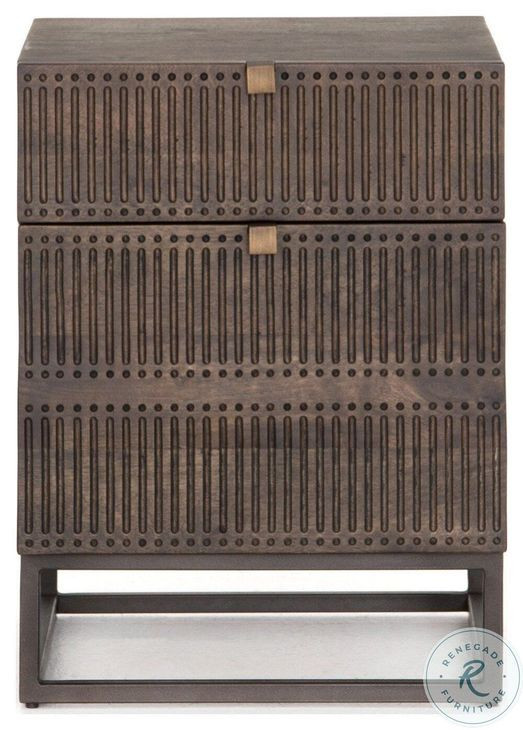 Kelby Vintage Brown 2 Drawer Filing Cabinet