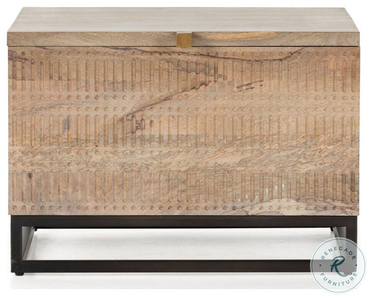 Kelby Light Wash Carved Square Bunching Table Storage