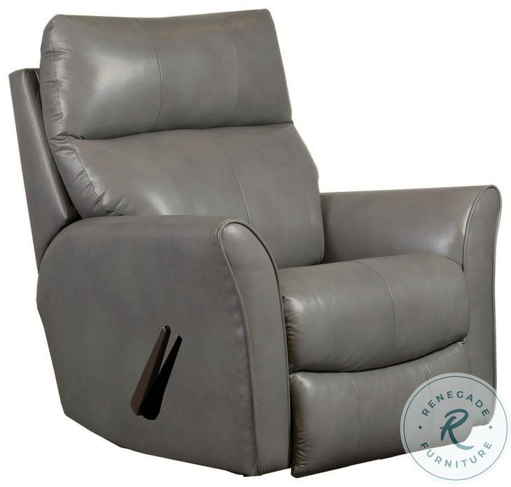 Stardust Valentino Granite Leather Swivel Rocker Recliner