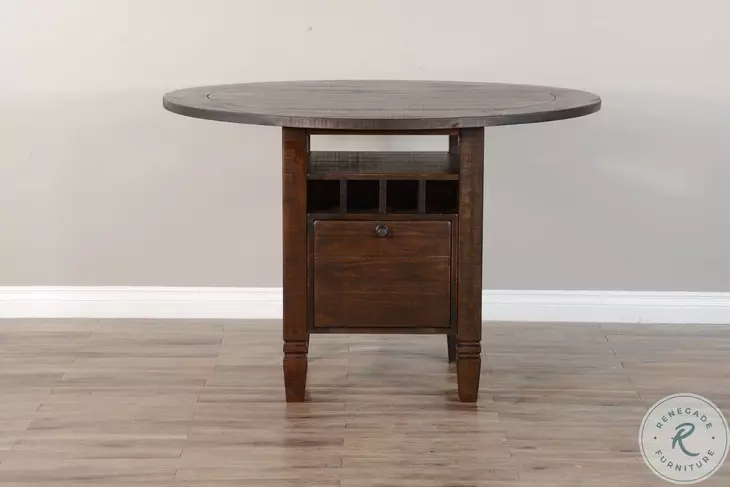 Sagewyn Dark Brown 54" Round Counter Height Dining Table