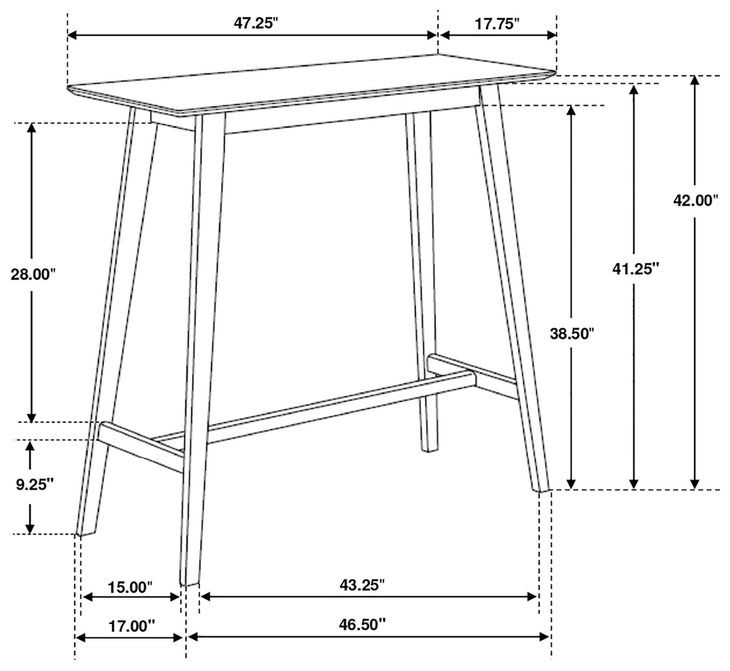 Finnick Walnut Rectangular Bar Table