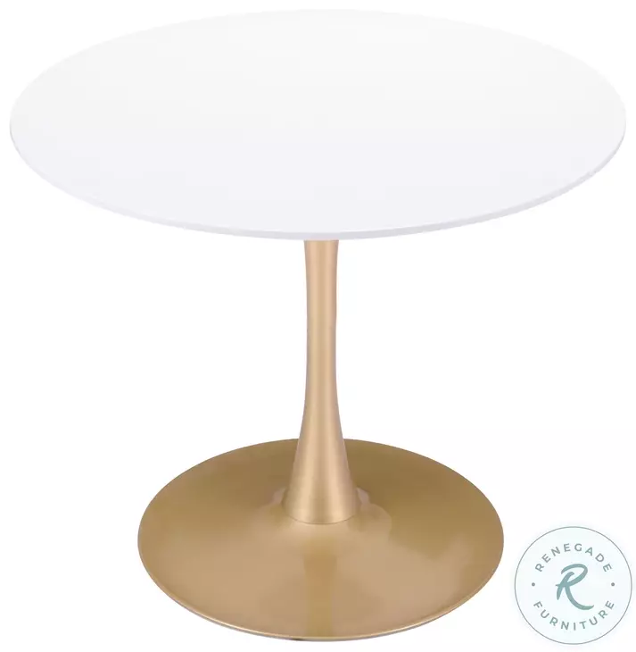 Opus White And Gold Dining Table