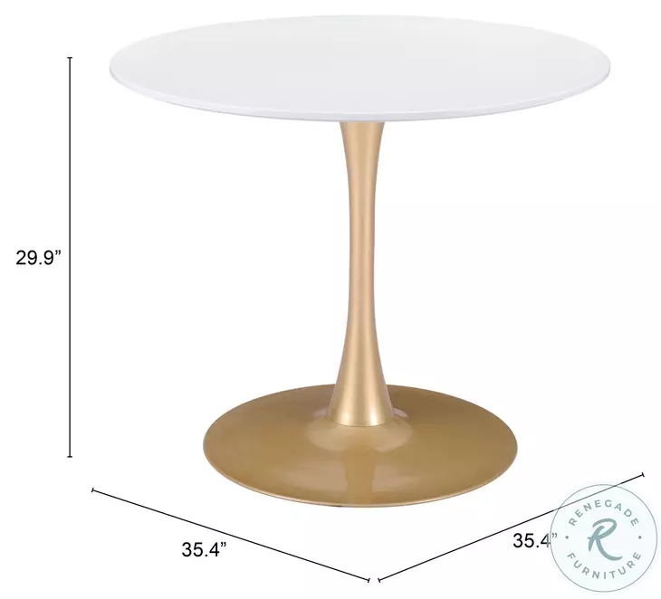 Opus White And Gold Dining Table