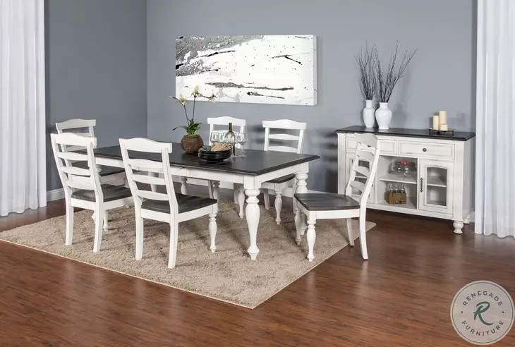 Heritage House White 84" Extendable Rectangular Dining Table