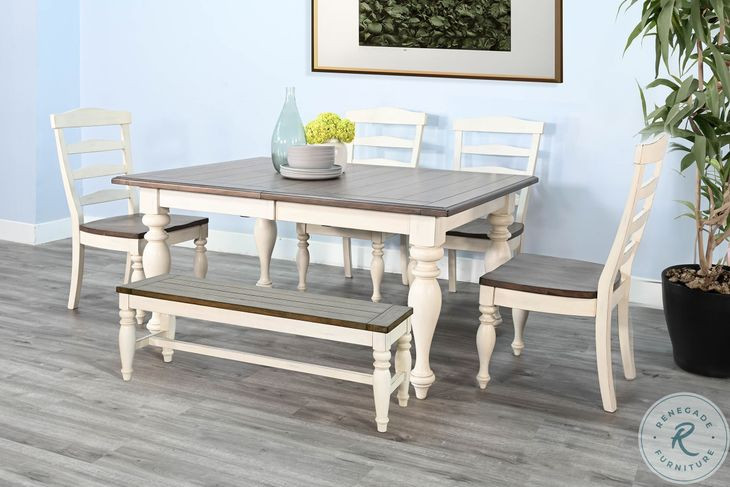 Elmwood Estate Marble White and Buckskin Dining Chair Set of 2
