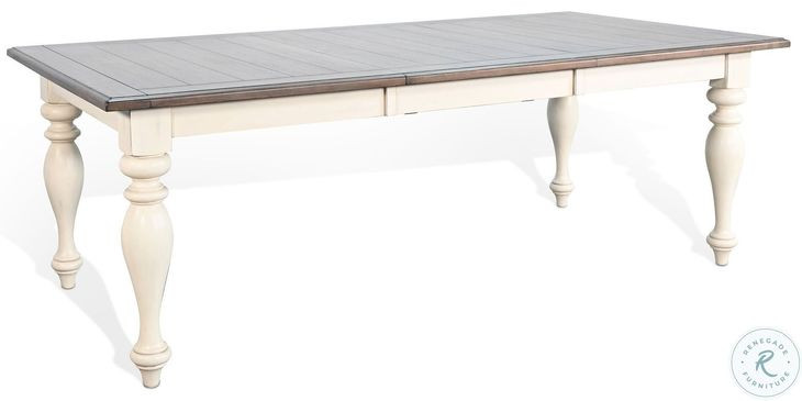 Elmwood Estate White 84" Extendable Rectangular Dining Table