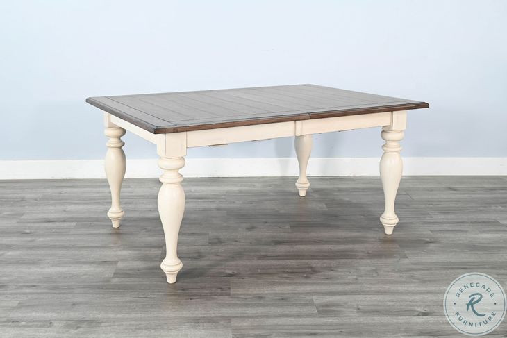 Elmwood Estate White 84" Extendable Rectangular Dining Table