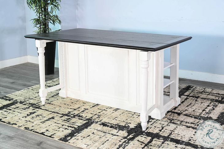 Autumn Echo White 13" Drop Leaf Kitchen Island