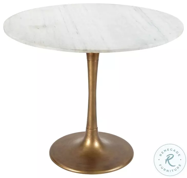Fullerton White And Gold Dining Table