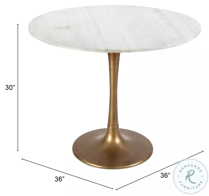 Fullerton White And Gold Dining Table
