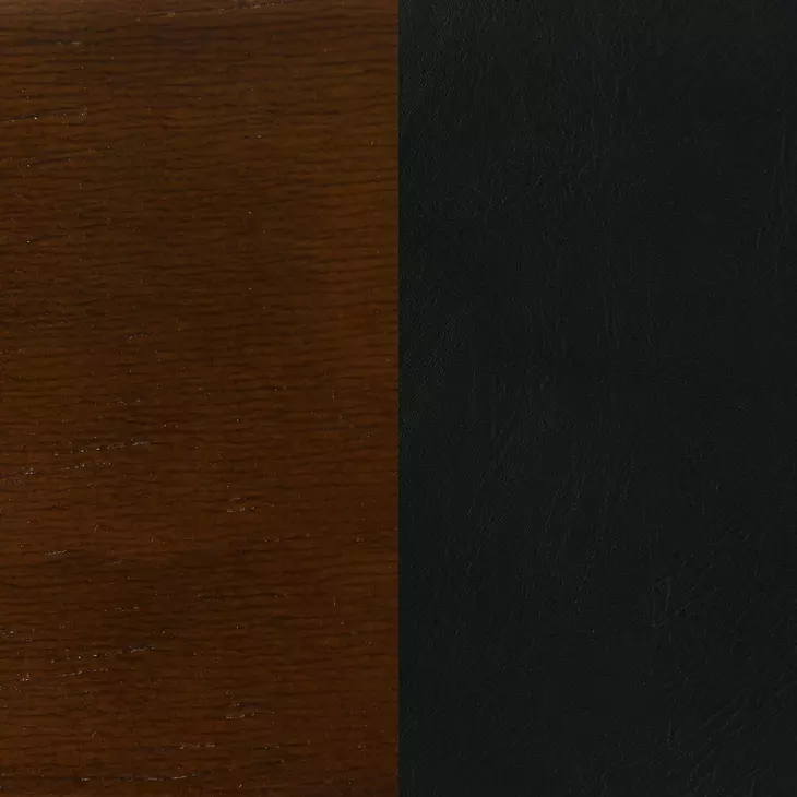 Broxton Chestnut And Black Upholstered Swivel Bar Stool Set of 2