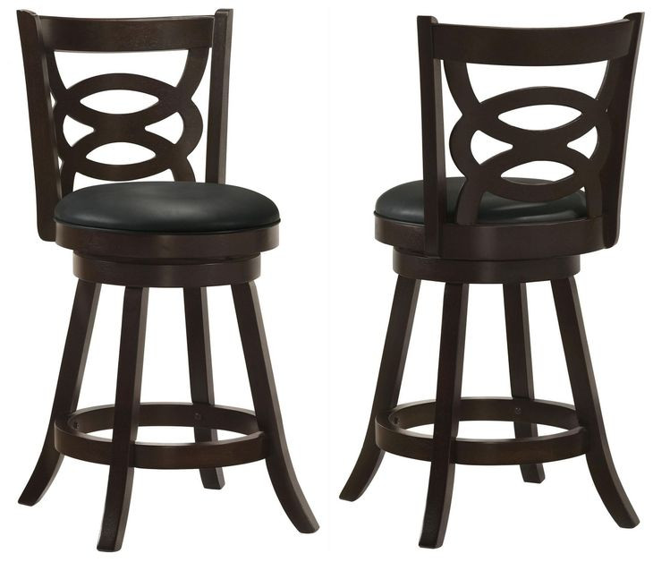 Calecita Cappuccino Upholstered Seat Swivel Counter Height Stool Set of 2