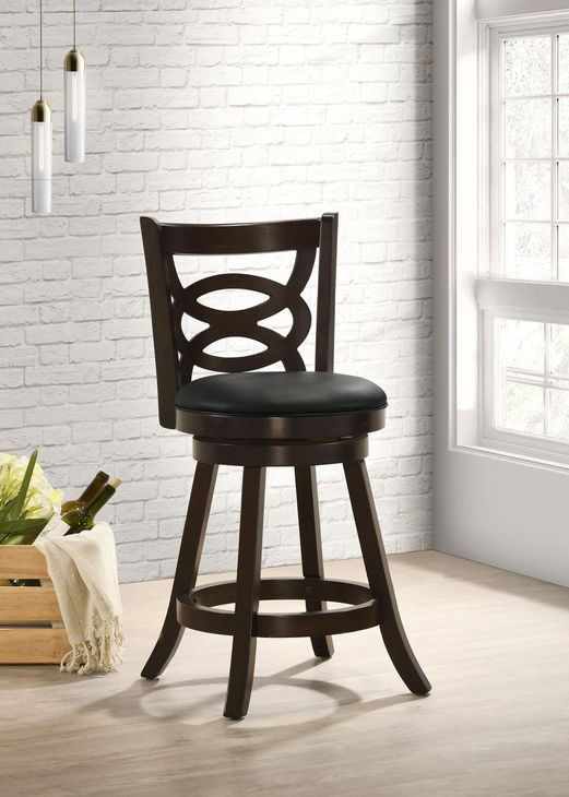 Calecita Cappuccino Upholstered Seat Swivel Counter Height Stool Set of 2
