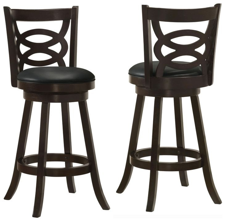Calecita Cappuccino Upholstered Seat Swivel Bar Stool Set of 2