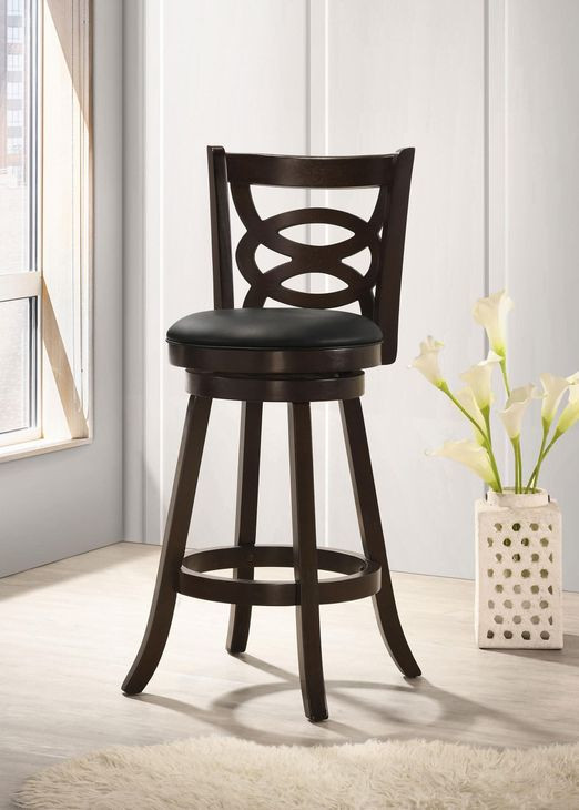 Calecita Cappuccino Upholstered Seat Swivel Bar Stool Set of 2