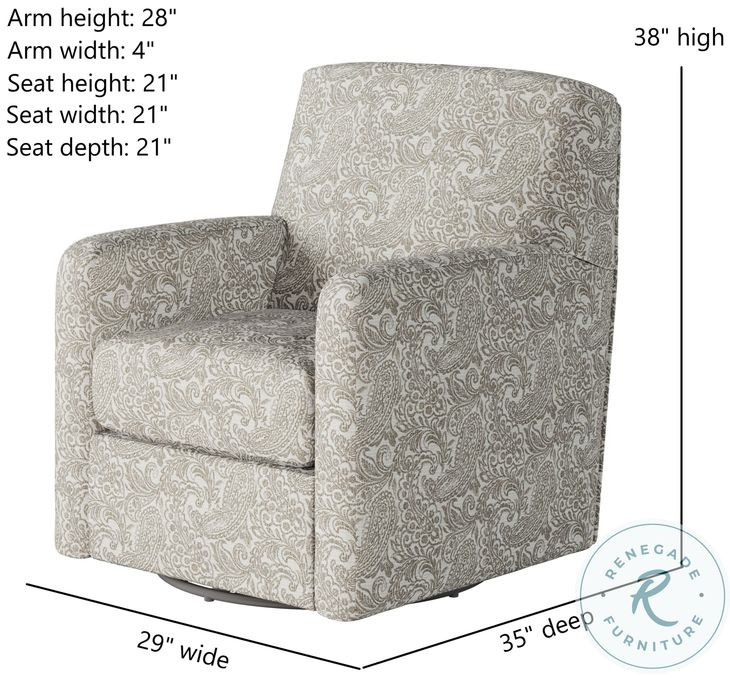 Flash Dance Charleston Platinum 29" Wide Swivel Glider